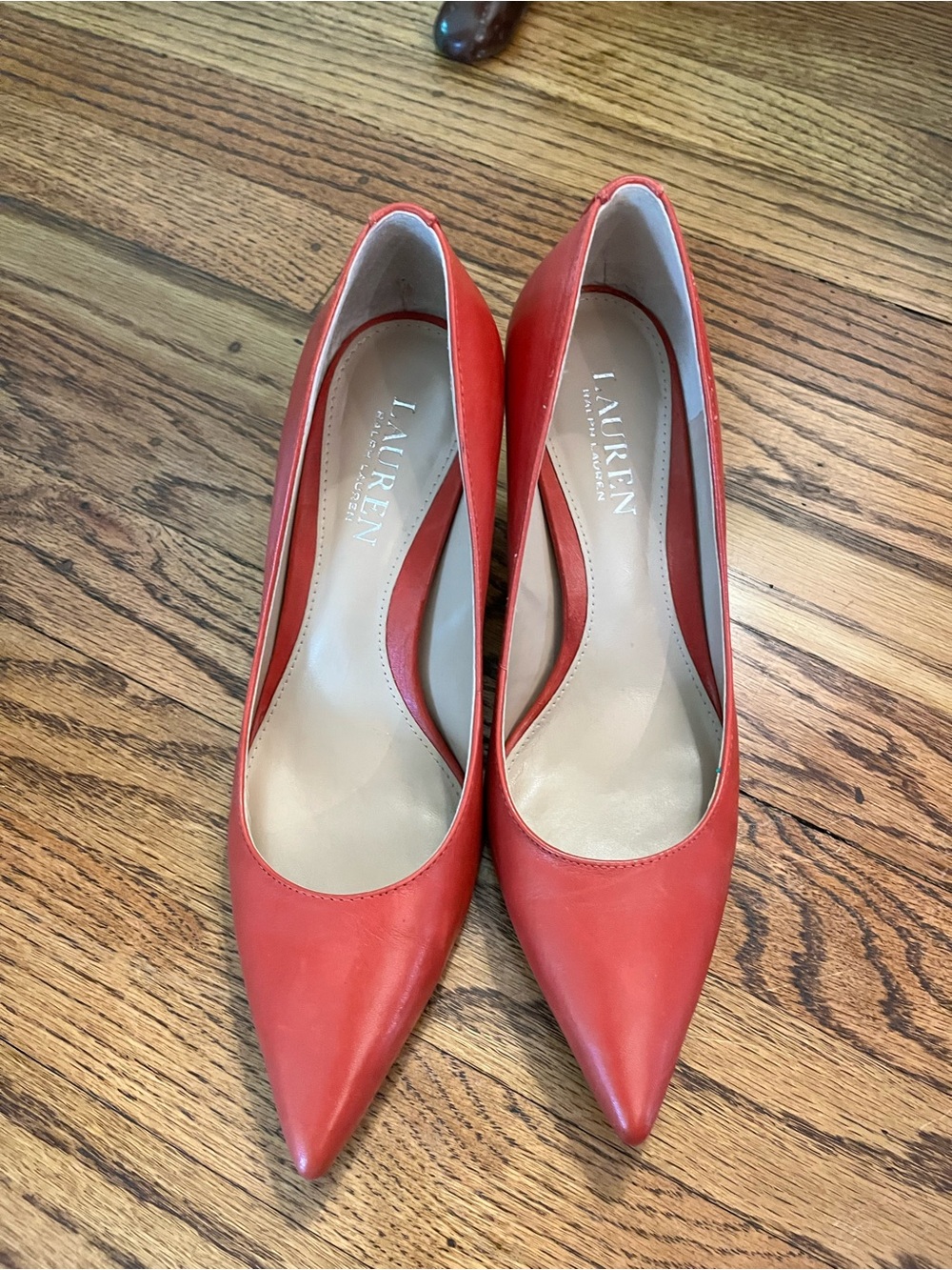 Lauren Ralph Lauren Coral Pointed Leather Pumps